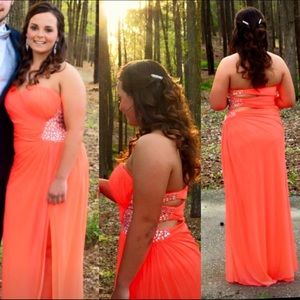 Coral prom dress. Size 10. Worn once.